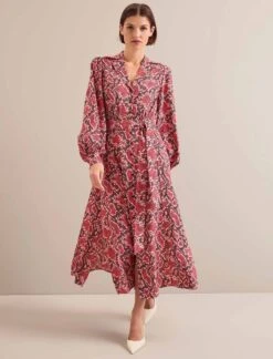 Odette Maxi Dress - Pink Snakeskin Print -Cheap Closet Curation Store AU24 D661 ODETTE PINKSNAKESKINPRINT LS 25498