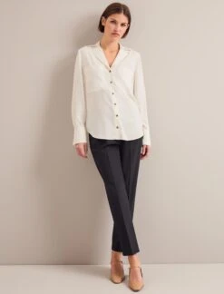 Spencer Silk Shirt - Cream -Cheap Closet Curation Store AU24 S90 SPENCER CREAM LS 25844