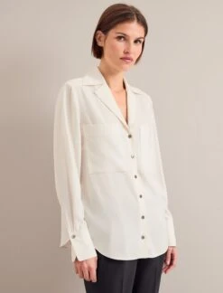 Spencer Silk Shirt - Cream -Cheap Closet Curation Store AU24 S90 SPENCER CREAM LS 25862