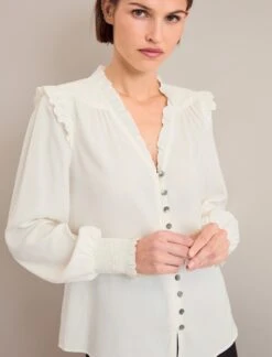 Stella Silk Shirt - Cream -Cheap Closet Curation Store AU24 S95 STELLA CREAM LS 0868