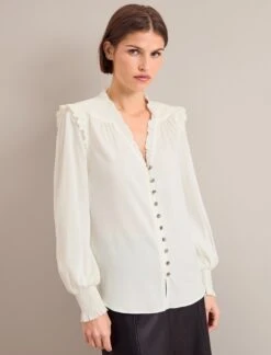 Stella Silk Shirt - Cream -Cheap Closet Curation Store AU24 S95 STELLA CREAM LS 0877