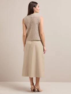 Tiana Leather Midi Skirt - Sand -Cheap Closet Curation Store AU24 SK119 TIANA SAND LS 2418