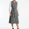 Vanessa Sleeveless, Felted Wool Layering Coat Dress-Grey Melange -Cheap Closet Curation Store D391 GREY LS WI21 4405