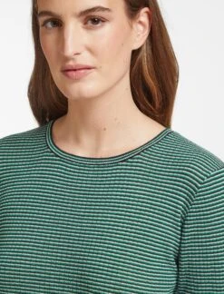 Jackson Wool Skinny Rib Jumper - Emerald Green Black Cream Stripe -Cheap Closet Curation Store K48 Jackson Emerald Black CreamStripe 14981