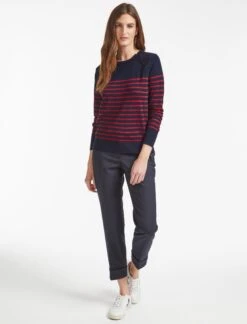 Hailey Wool Jumper - Navy Red Stripe -Cheap Closet Curation Store K85 Hailey Navy Red Stripe 14806