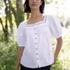 Poppy Linen Blend Blouse - White -Cheap Closet Curation Store Poppy ba164c5f 29e7 4092 8b0d 8f1547cd00ea