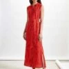 Ursula Sleeveless Maxi Shirt Dress With Pocket - Crimson/White Stripe -Cheap Closet Curation Store RSHT D295 URSULA CRIMSON WHITE STRIPE LS 3025 crop