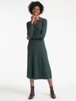 Josie Wool Knit Dress - Dark Green -Cheap Closet Curation Store RSHT D397 JOSIE DARKGREEN LS 17976