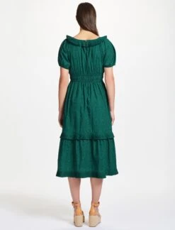 Harper Organic Cotton Midi Dress - Green Moire Print 11 Harper Organic Cotton Midi Dress - Green Moire Print -Cheap Closet Curation Store RSHT D431 HARPER GREENMOIREPRINT LS 1158