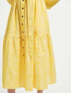 Alice Organic Cotton Maxi Shirt Dress - Yellow Moire Print 9 Alice Organic Cotton Maxi Shirt Dress - Yellow Moire Print -Cheap Closet Curation Store RSHT D433 ALICE YELLOWMOIREPRINT LS 2412