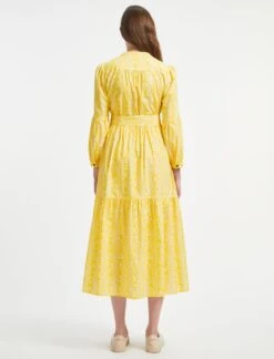 Alice Organic Cotton Maxi Shirt Dress - Yellow Moire Print 8 Alice Organic Cotton Maxi Shirt Dress - Yellow Moire Print -Cheap Closet Curation Store RSHT D433 ALICE YELLOWMOIREPRINT LS 2418