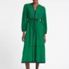 Salone Linen Blend Maxi Dress - Emerald Green Black -Cheap Closet Curation Store RSHT D522 SALONE EMERALDGREENBLACK LS 3882
