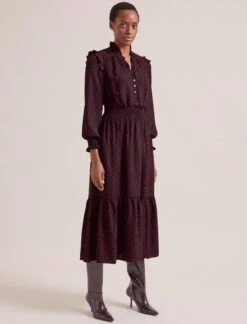 Saskia Maxi Dress - Black Red Polka Dot Print -Cheap Closet Curation Store RSHT D613 SASKIA BLACKREDPOLKADOTPRINT LS 0766