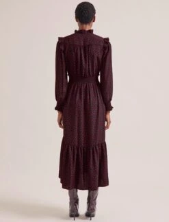 Saskia Maxi Dress - Black Red Polka Dot Print -Cheap Closet Curation Store RSHT D613 SASKIA BLACKREDPOLKADOTPRINT LS 0853