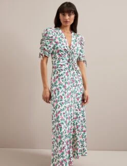Ophelia Bias Cut Maxi Dress - White Multi Tropical Floral Print -Cheap Closet Curation Store RSHT D635 OPHELIA CREAMMULTITROPICALFLORALPRINT LS 3488