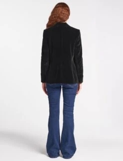 Jules Velvet Tuxedo Jacket - Black -Cheap Closet Curation Store RSHT JK40 JULES BLACK LS 1202