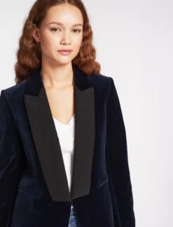 Jules Velvet Tuxedo Jacket - Navy 11 Jules Velvet Tuxedo Jacket - Navy -Cheap Closet Curation Store RSHT JK40 JULES NAVY LS 960