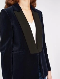 Jules Velvet Tuxedo Jacket - Navy 10 Jules Velvet Tuxedo Jacket - Navy -Cheap Closet Curation Store RSHT JK40 JULES NAVY LS 966