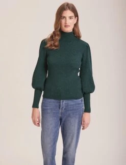 Eva Wool Roll Neck Jumper - Dark Green -Cheap Closet Curation Store RSHT K10 EVA DARKGREEN LS 38448