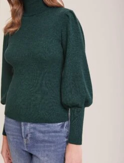 Eva Wool Roll Neck Jumper - Dark Green -Cheap Closet Curation Store RSHT K10 EVA DARKGREEN LS 38461