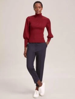 Eva Wool Roll Neck Jumper - Dark Red -Cheap Closet Curation Store RSHT K10 EVA DARKRED LS 40685