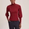 Eva Wool Roll Neck Jumper - Dark Red -Cheap Closet Curation Store RSHT K10 EVA DARKRED LS 40715
