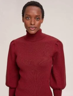 Eva Wool Roll Neck Jumper - Dark Red -Cheap Closet Curation Store RSHT K10 EVA DARKRED LS 40727