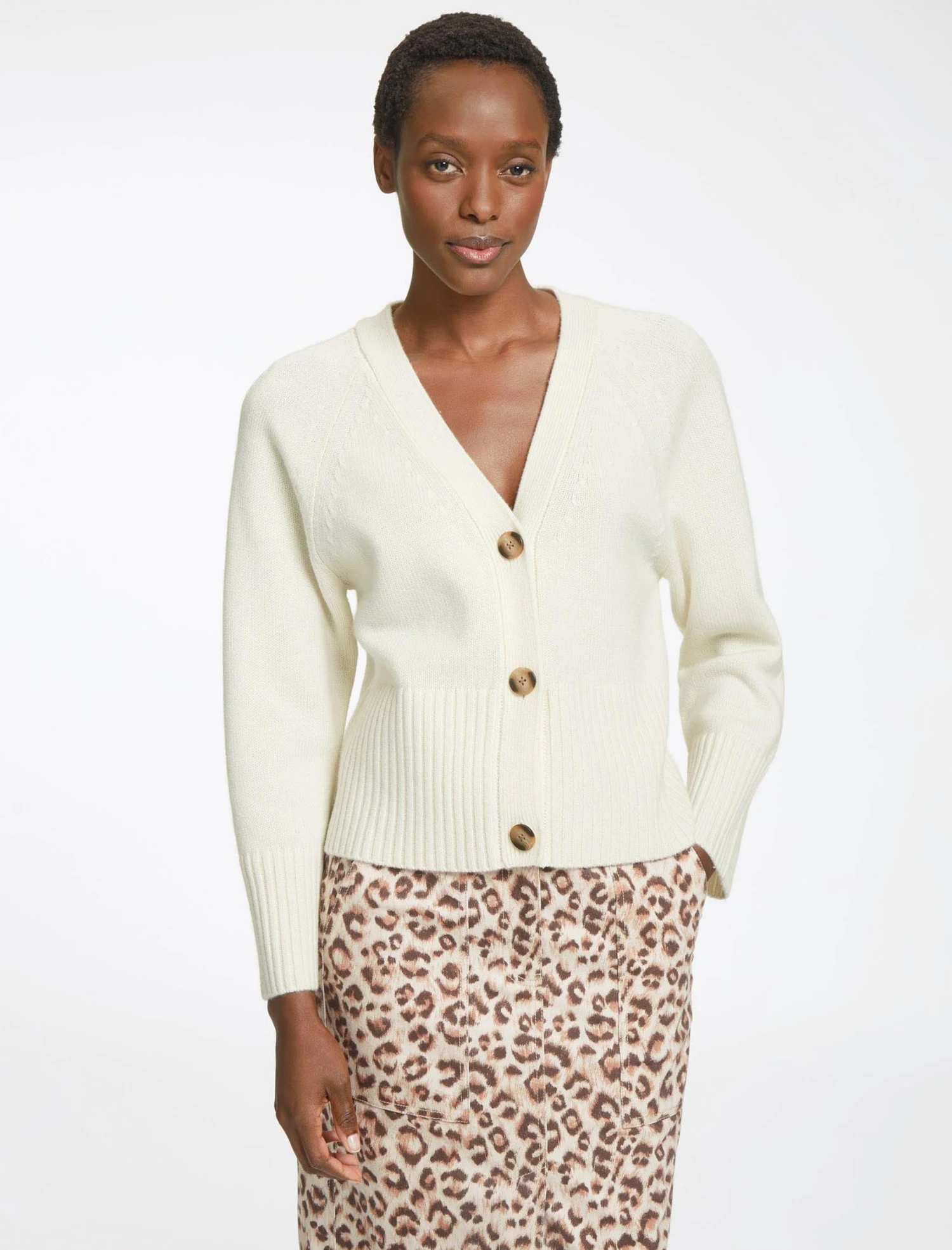 Courtney Cashmere Blend Cardigan - Cream 3 Courtney Cashmere Blend Cardigan - Cream