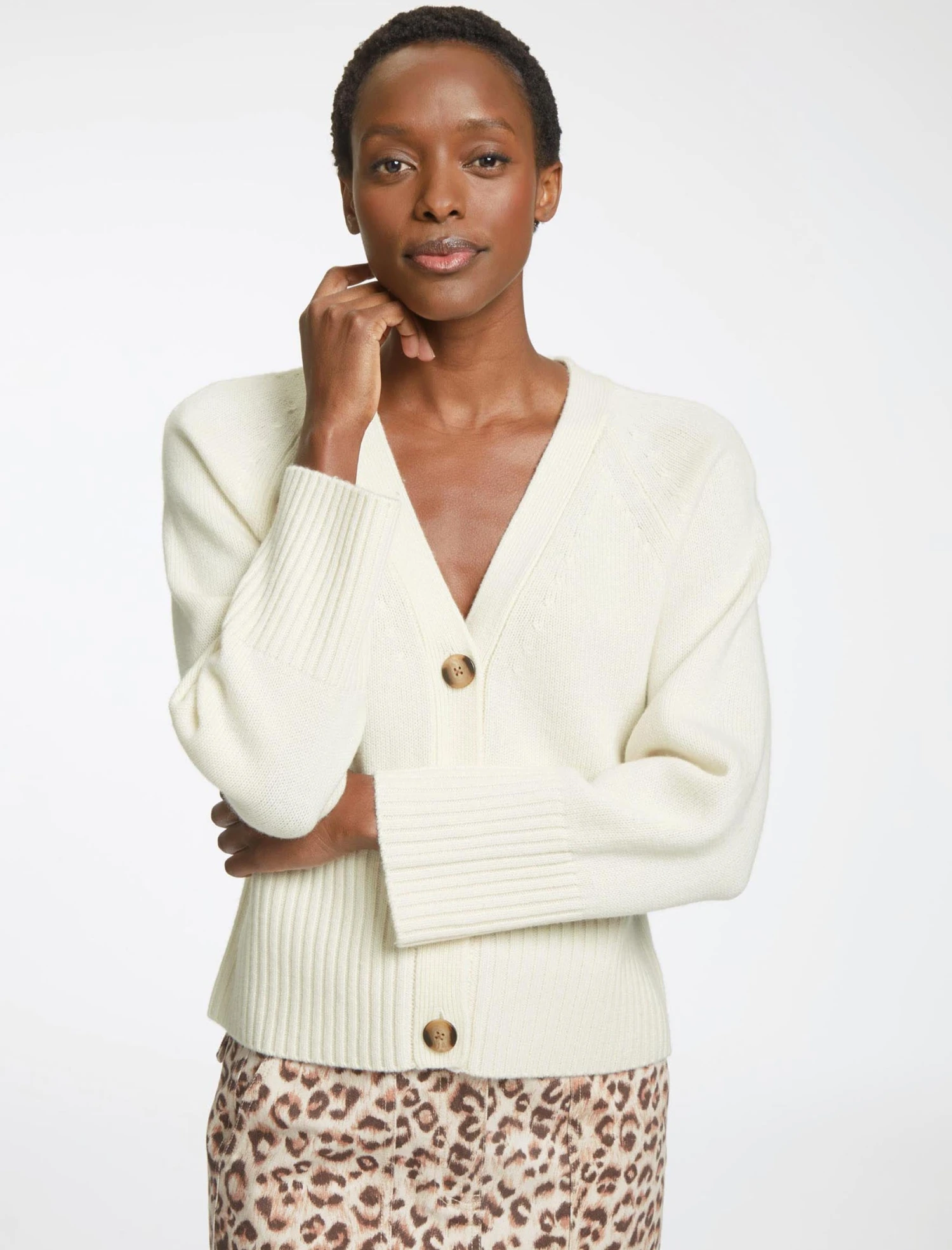 Courtney Cashmere Blend Cardigan - Cream 5 Courtney Cashmere Blend Cardigan - Cream - Image 3