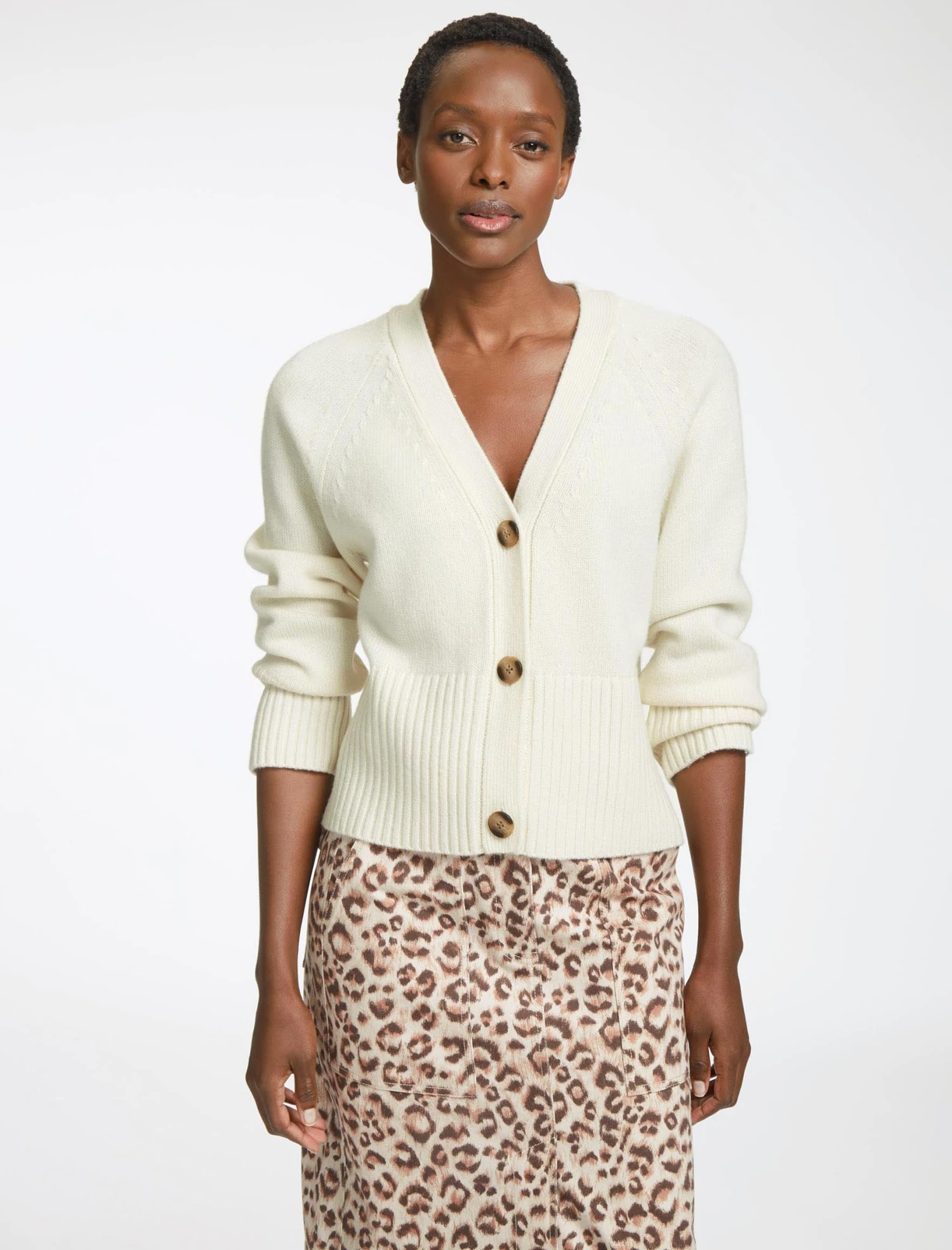 Courtney Cashmere Blend Cardigan - Cream 4 Courtney Cashmere Blend Cardigan - Cream - Image 2