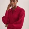 Eva Merino Wool Collared Jumper - Red 2 Eva Merino Wool Collared Jumper - Red -Cheap Closet Curation Store RSHT K143 EVA RED LS 494