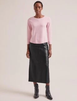 Maia Cotton Silk Blend T-Shirt - Pale Pink -Cheap Closet Curation Store RSHT K174 MAIA PALEPINK LS 2036