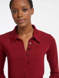 Josie Wool Collared Jumper - Dark Red -Cheap Closet Curation Store RSHT K24 JOSIE DARK RED LS 28168 d057b9ac dbd1 4391 85d7 4335615c0edc