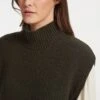 Janice Wool Funnel Neck Sleeveless Jumper - Khaki -Cheap Closet Curation Store RSHT K25JANICE KHAKI LS 21084