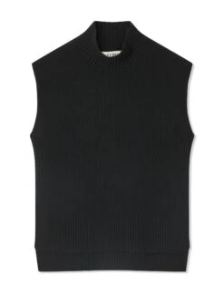 Janice Wool Funnel Neck Sleeveless Jumper - Black -Cheap Closet Curation Store RSHT K25 JANICE BLACK CO 118