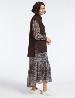 Janice Wool Funnel Neck Sleeveless Jumper - Russet Brown -Cheap Closet Curation Store RSHT K25 JANICE RUSSETTBROWN LS 25614