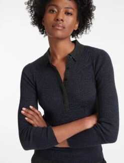 Jonah Wool Jumper - Charcoal Mid Blue Stripe -Cheap Closet Curation Store RSHT K39 JONAH CHARCOAL MIDBLUE STRIPE LS 18665