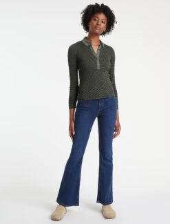 Jonah Wool Jumper - Khaki Black Stripe -Cheap Closet Curation Store RSHT K39 JONAH KHAKI BLACK STRIPE LS 18853