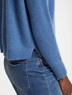 Lainey Cashmere Jumper - Mid Blue -Cheap Closet Curation Store RSHT K43 LAINEY MIDBLUE LS 3343