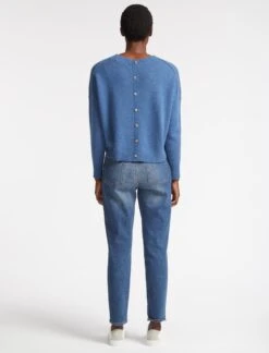 Lainey Cashmere Jumper - Mid Blue -Cheap Closet Curation Store RSHT K43 LAINEY MIDBLUE LS 3355