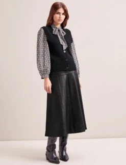 Meryl Wool V Neck Waistcoat - Black -Cheap Closet Curation Store RSHT K69 MERYL BLACK LS 0763