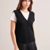Meryl Wool V Neck Waistcoat - Black -Cheap Closet Curation Store RSHT K69 MERYL BLACK LS 0794