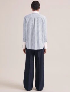 Seymour Organic Cotton Shirt - Blue White Stripe -Cheap Closet Curation Store RSHT S74 SEYMOUR BLUEWHITESTRIPE LS 1211
