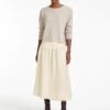 Lyla Techni Linen Midi Skirt - Cream -Cheap Closet Curation Store RSHT SK130 LYLA CREAM LS 28223