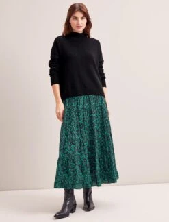 Sawyer Cotton Maxi Skirt - Green Bramble Print -Cheap Closet Curation Store RSHT SK181 SAWYER GREENBRAMBLEPRINT LS 7474