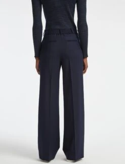 Terence Classic Winter Wool Blend Wide Leg Trouser - Navy -Cheap Closet Curation Store RSHT TR34 TERENCE NAVY CO 28902