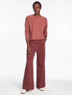 Hayden Corduroy Wide Leg Trouser - Dark Rose -Cheap Closet Curation Store RSHT TR82 HAYDEN DARKROSE LS 1378