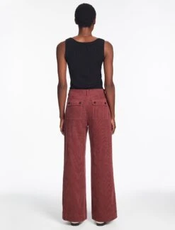 Hayden Corduroy Wide Leg Trouser - Dark Rose -Cheap Closet Curation Store RSHT TR82 HAYDEN DARKROSE LS 1400