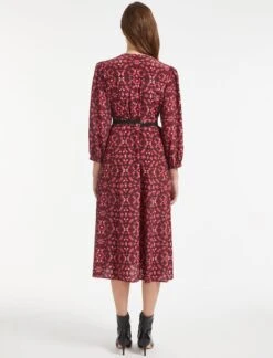 Loella Silk Midi Shirt Dress - Rose Shibori Print -Cheap Closet Curation Store SP22 D410 LOELLA ROSESHIBORIPRINT LS 0222