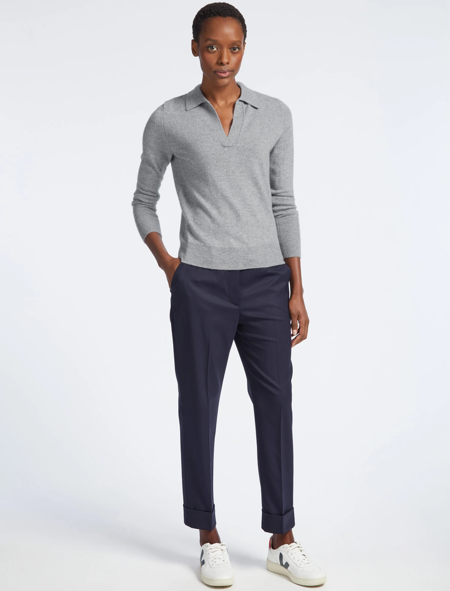 Gillian Cashmere Jumper - Light Grey 4 Gillian Cashmere Jumper - Light Grey - Image 2